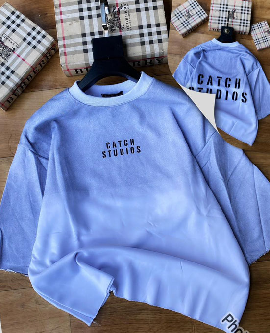 Short Blue Tsweatshirt – Round Neck